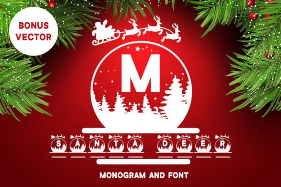 Monogram Santa Deer Font - Featured Image
