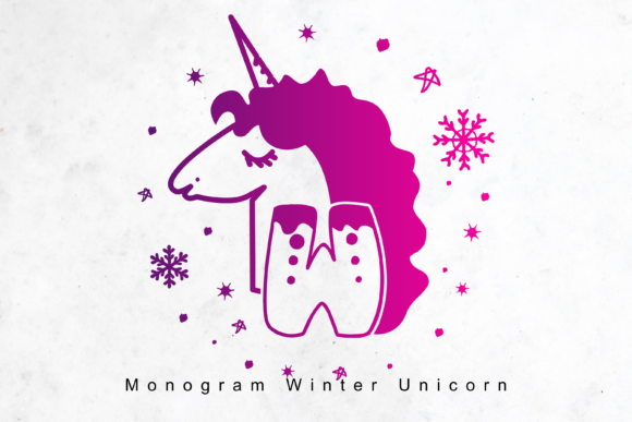 Monogram Winter Unicorn Font - Featured Image