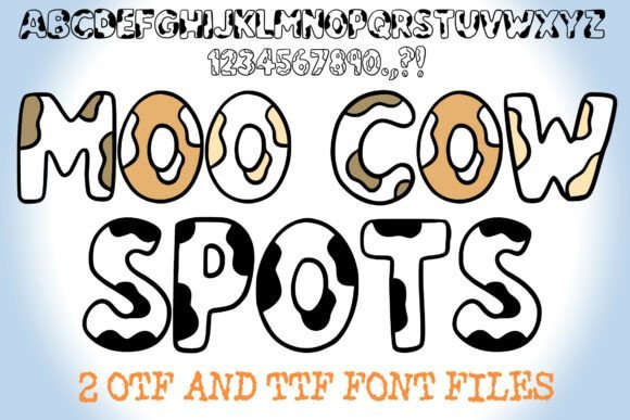 Moo Cow Spots Font - Featured Image