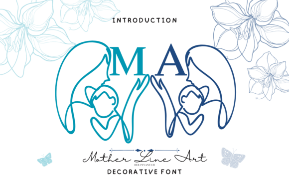 Mother Line Art Font - Featured Image