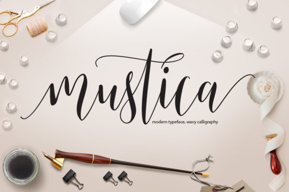 Mustica Script Font - Featured Image