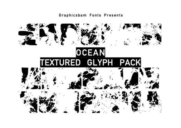 Ocean Textured Glyphs Font - Featured Image