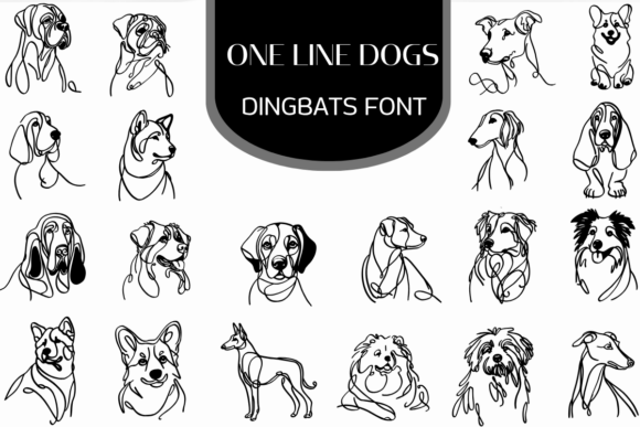 One Line Dogs Font - Featured Image