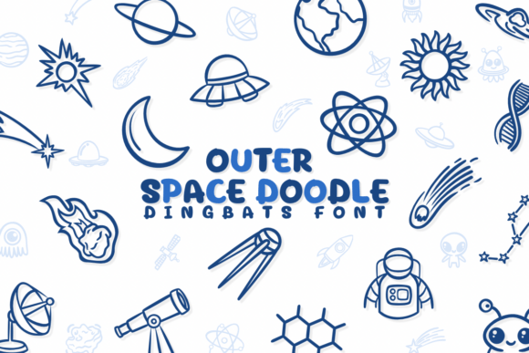 Outer Space Doodle Font - Featured Image