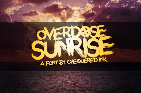 Overdose Sunrise Font - Featured Image