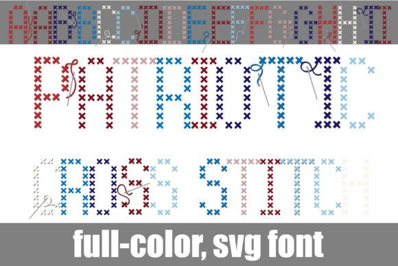 Patriotic Cross Stitch Font - Featured Image