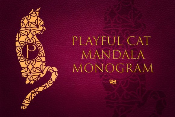 Playful Cat Mandala Monogram Font - Featured Image