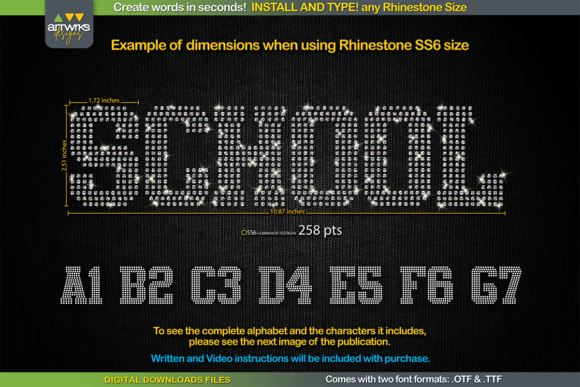 RS02 Atletico TTF RHINESTONE Template Font - Featured Image
