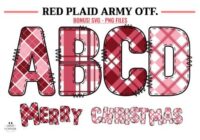 Red Plaid Bundle Army Font - Featured Image