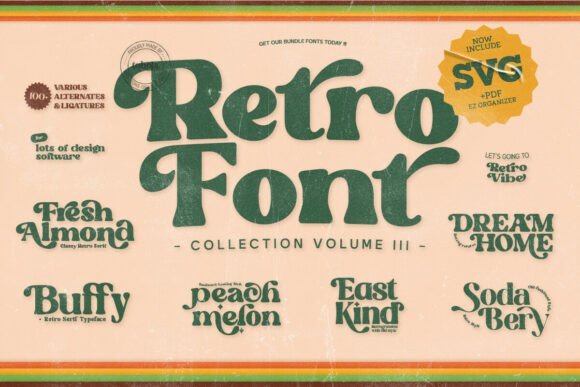 Retro Groovy Bundle Font - Featured Image