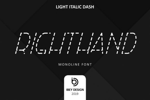 Right Hand Light Italic Dash Font - Featured Image