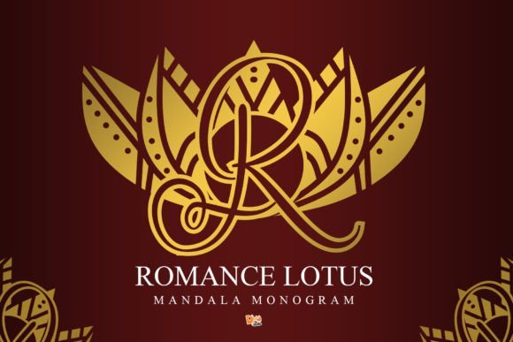 Romance Lotus Mandala Monogram Font - Featured Image