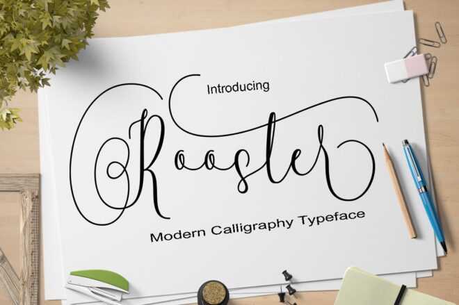 Rooster Script Font - Featured Image