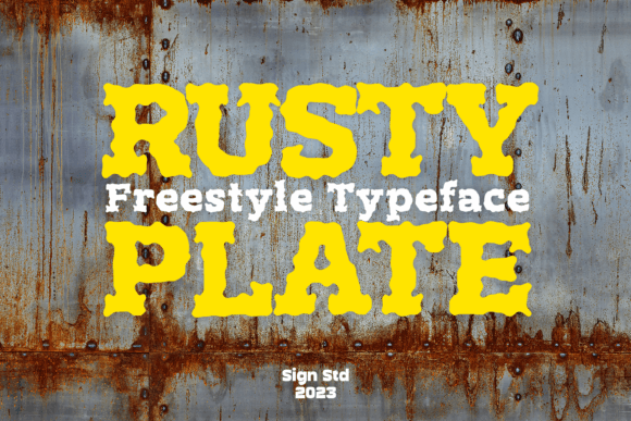 Rusty Plate Font - Featured Image