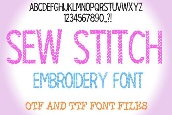 Sew Stitch Embroidery Font - Featured Image
