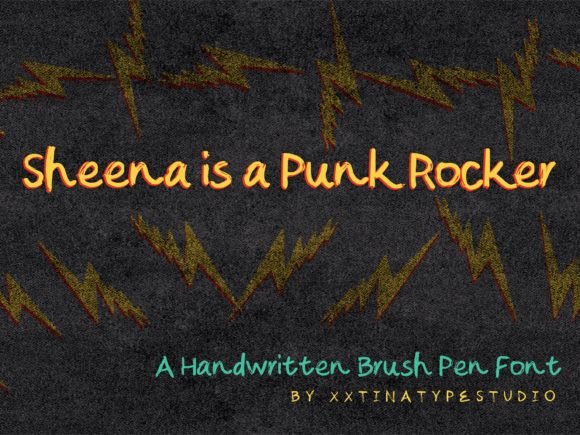 Sheena is a Punk Rocker Font - Featured Image