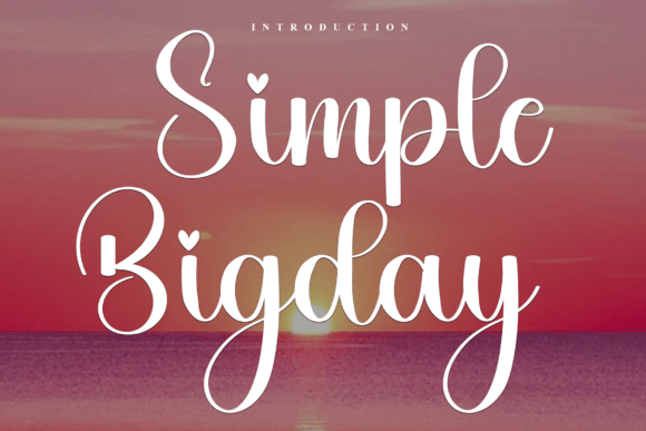 Simple Bigday Font - Featured Image