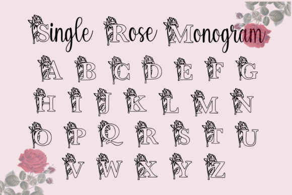 Single Rose Monogram Font - Featured Image